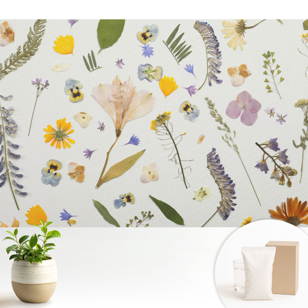 Flori uscate pe pânză albă