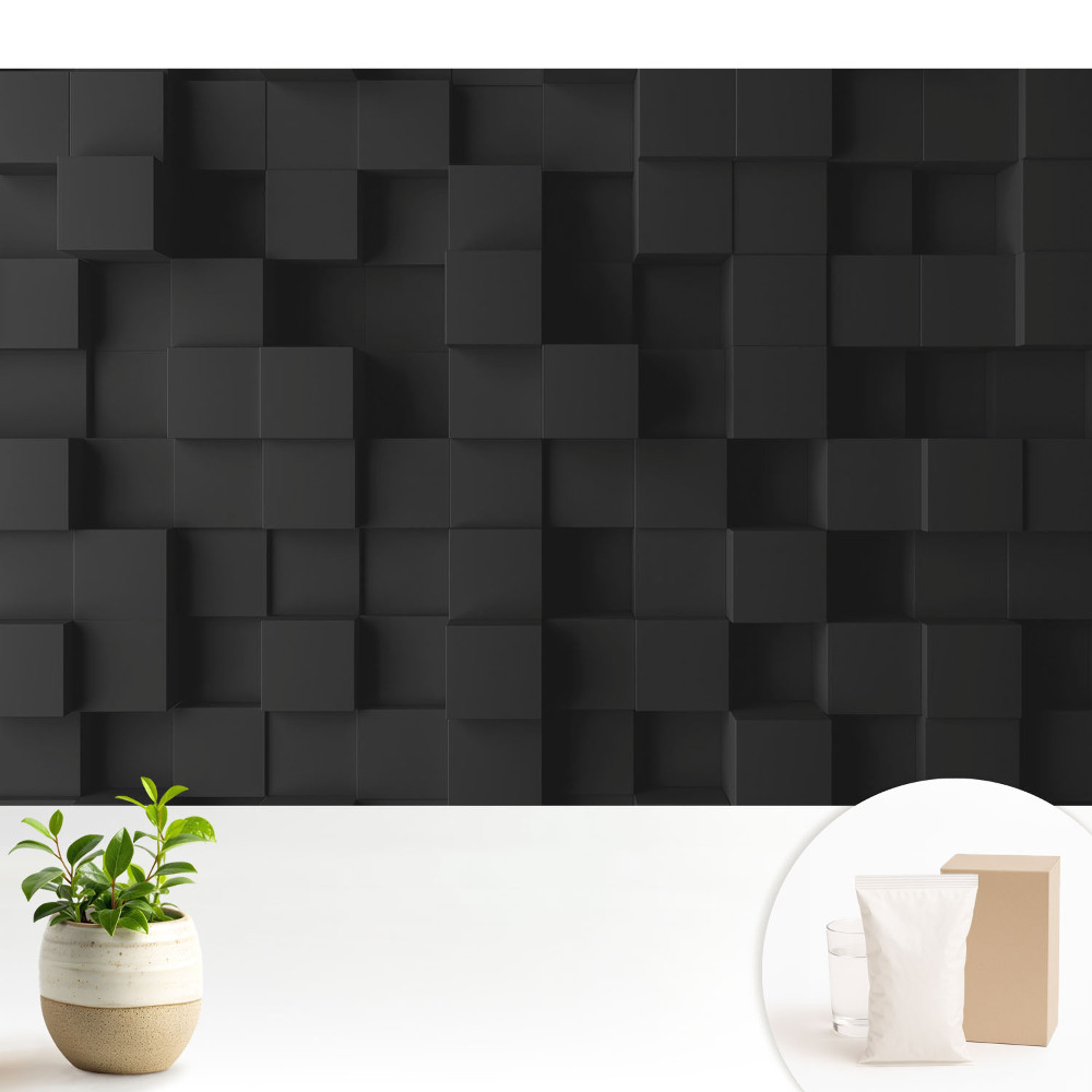 Forme cubice negre pe perete