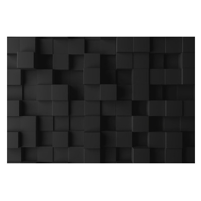 Forme cubice negre aplicate pe perete
