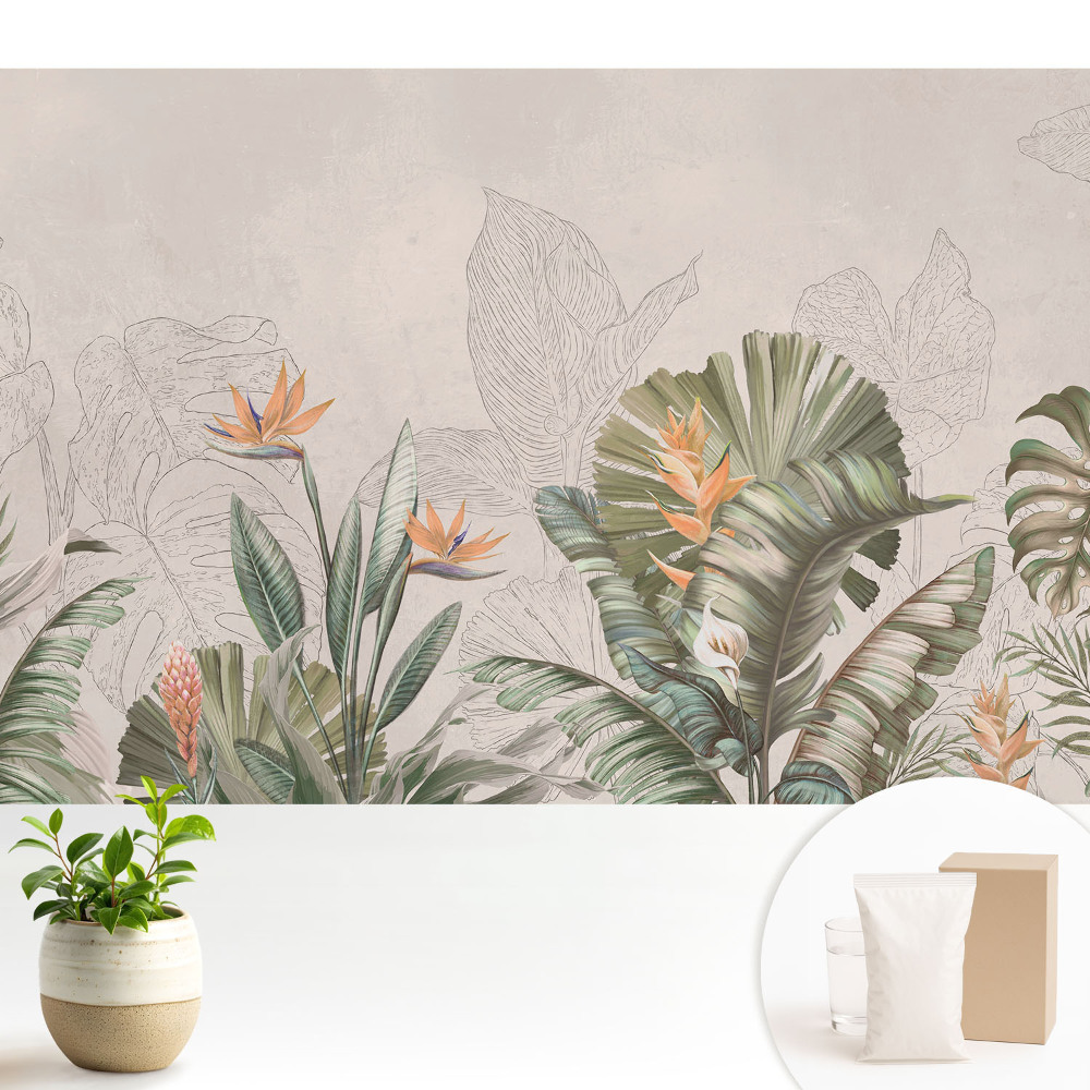 Vegetație exotică cu flori colorate