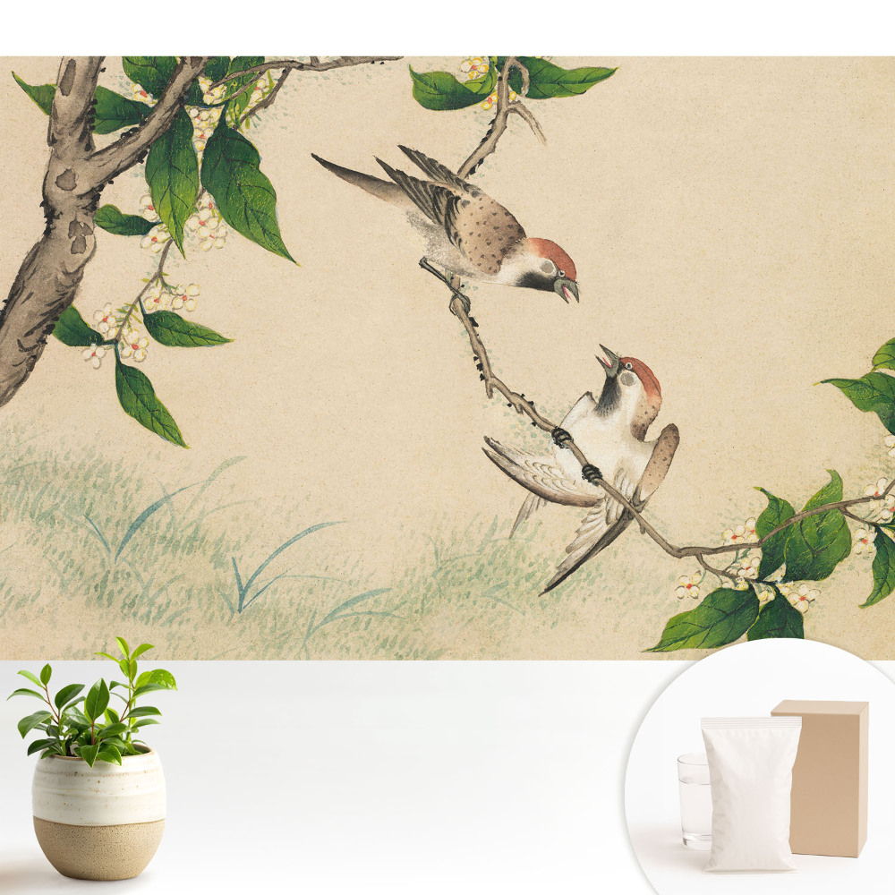 Păsări pe o ramură în stil clasic