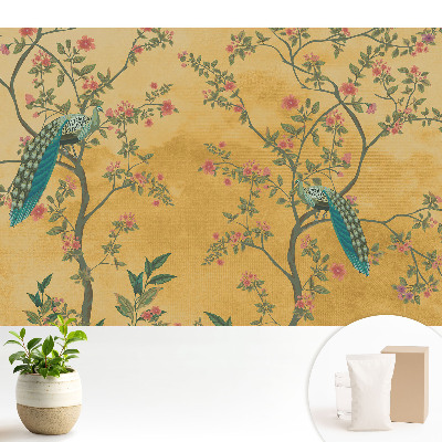 Motive florale cu păuni