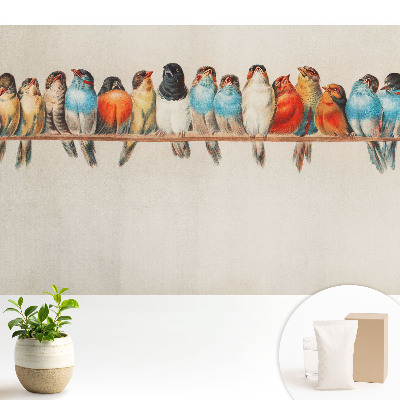 Păsări colorate pe o ramură în stil clasic