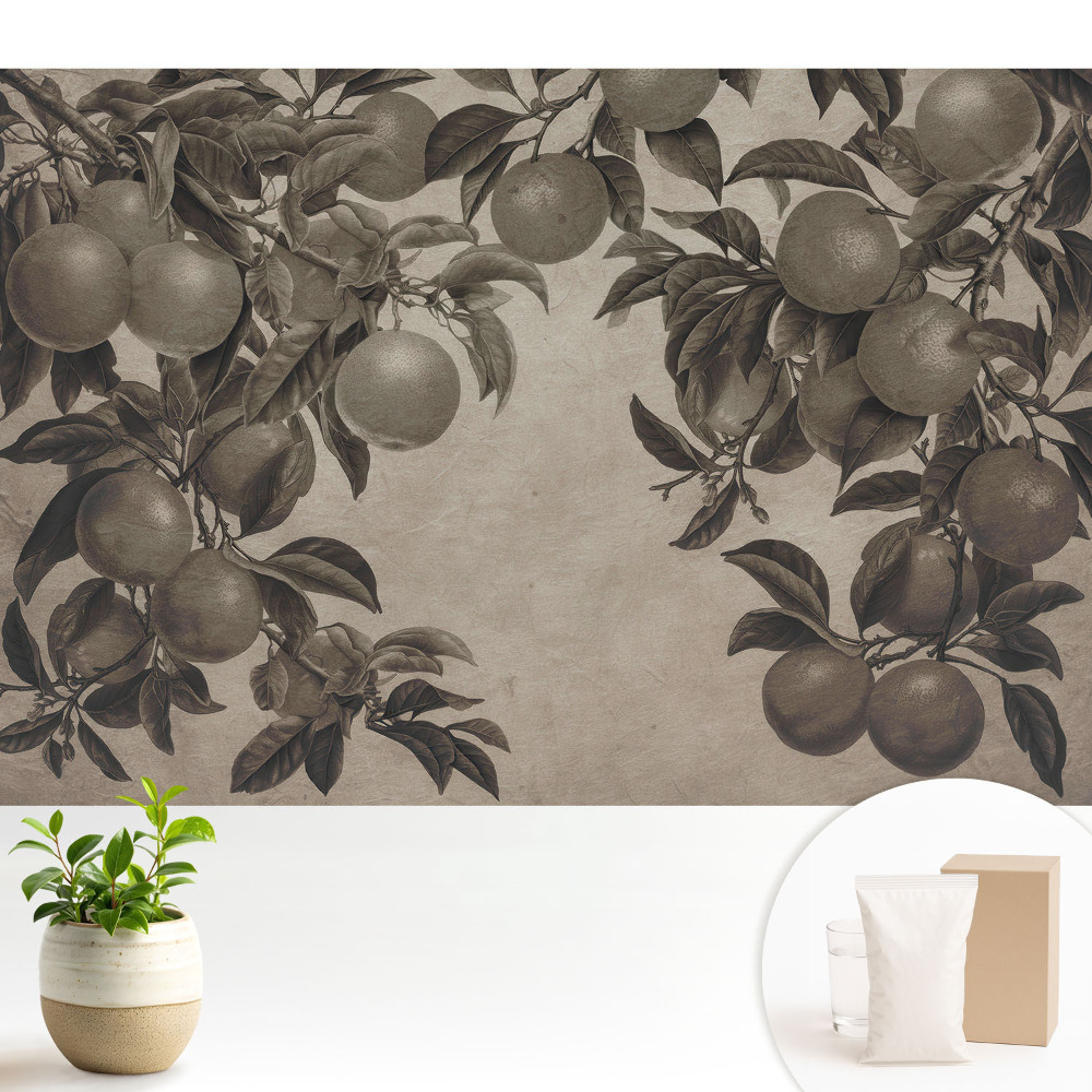 Frunze de fructe retro monocrome vintage