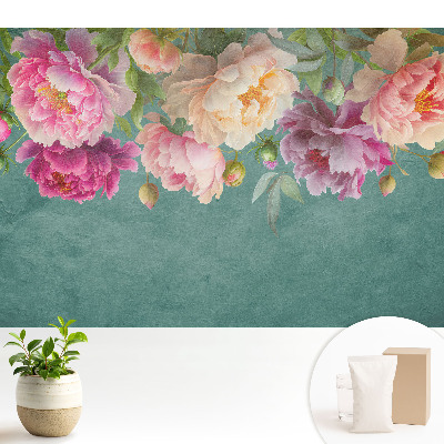 Bujori colorați pe o textură de acuarelă