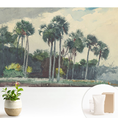 Palmieri tropicali în stil acuarelă