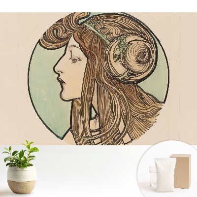 Femeie elegantă în stil Art Nouveau în profil