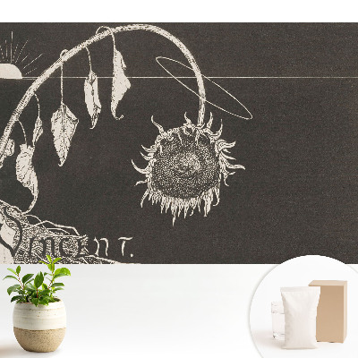 Floarea-soarelui ofilită într-un stil nostalgic vintage