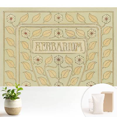 Motive vegetale Art Nouveau cu inscripția Herbarium
