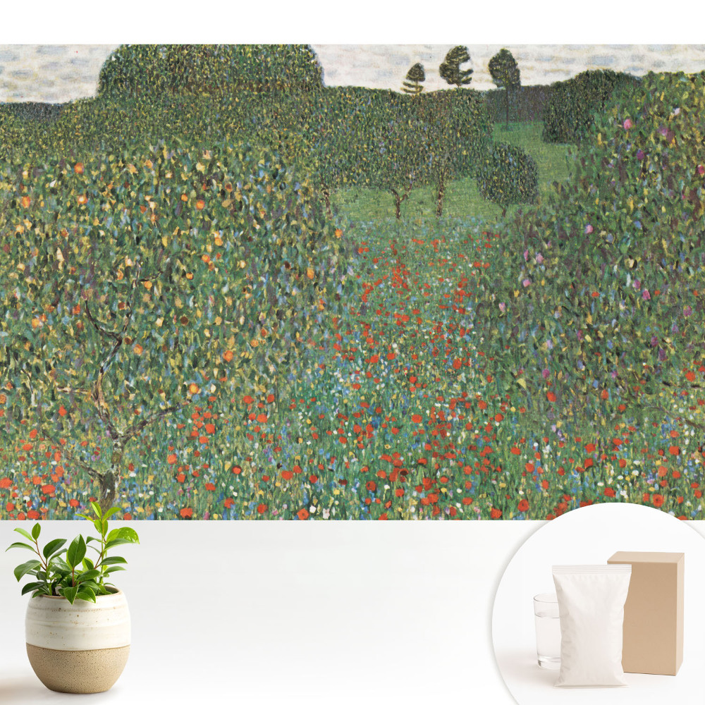 O pajiște înflorită printre copaci