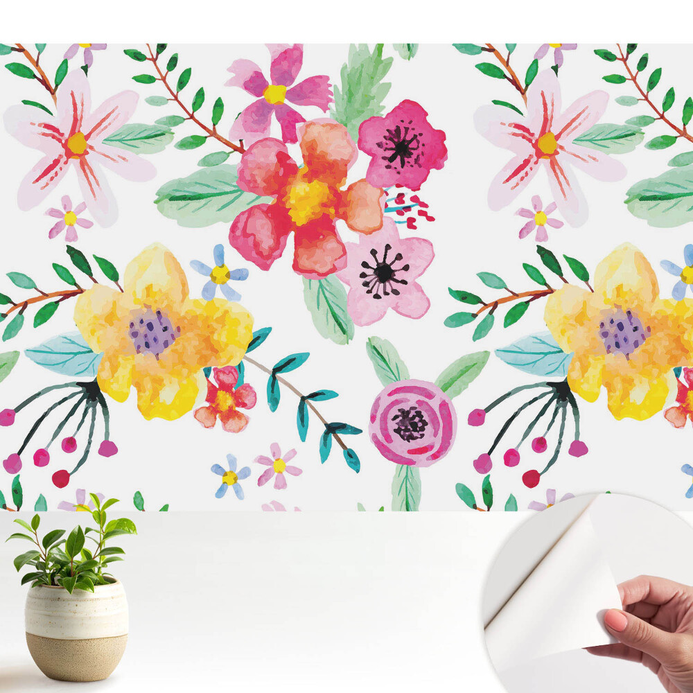 Flori colorate în acuarelă