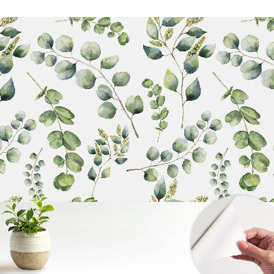 Model repetitiv cu frunze de plantă în acuarelă