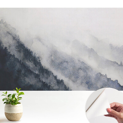 Acuarelă munți ceață armonie