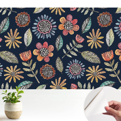 Mozaic cu flori colorate și frunze