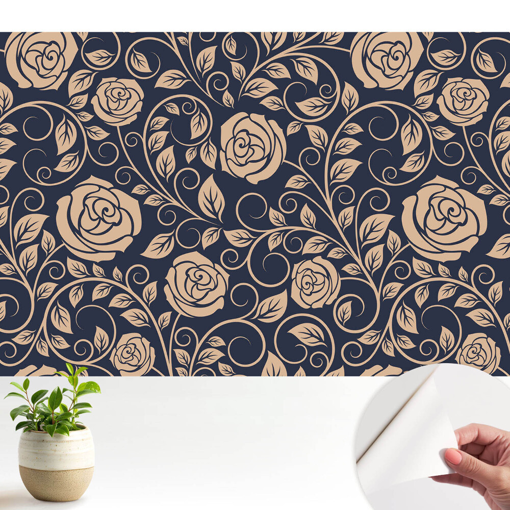 Trandafiri clasici pe albastru marin