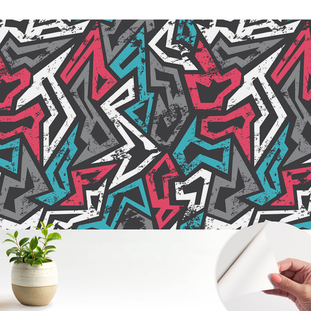 Graffiti geometric cu energie proaspătă