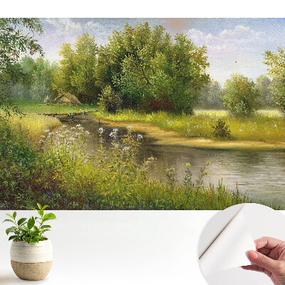 Peisaj idilic natură pădure apă