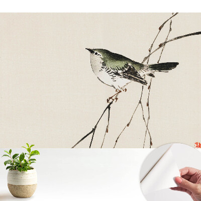 Pasăre pe o ramură în stil minimalist