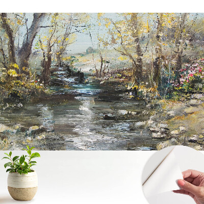 Un peisaj pitoresc de pădure cu un pârâu