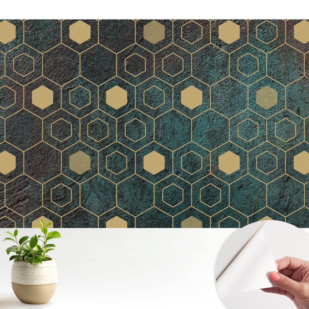 Hexagone geometrice pe un fundal întunecat