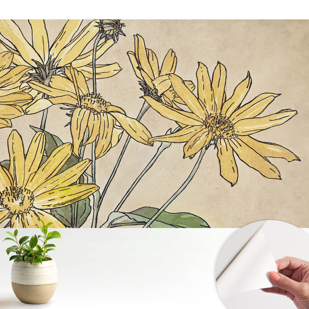 Flori galbene pe un fundal bej