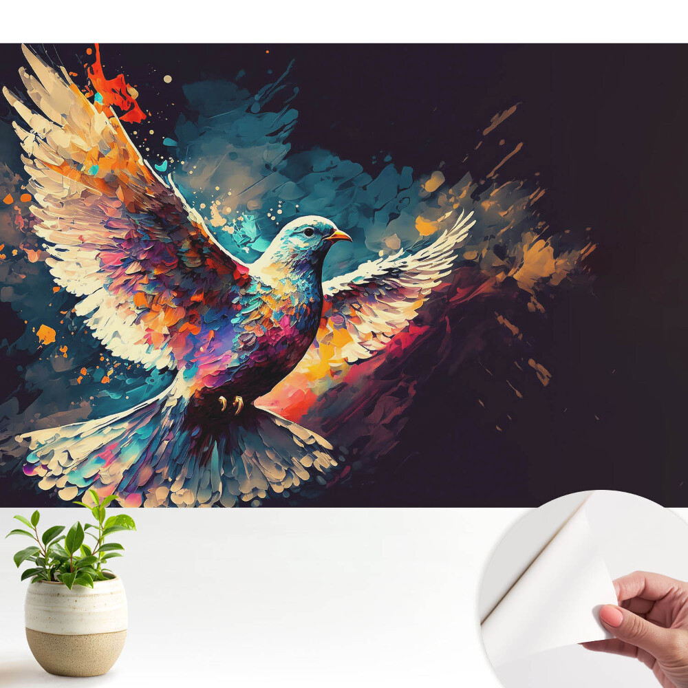 O pasăre colorată și dinamică în zbor