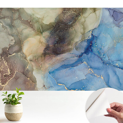 O paletă abstractă de forme albastre și verzi