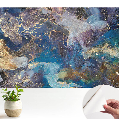 Abstracție cosmică în nuanțe de albastru și violet