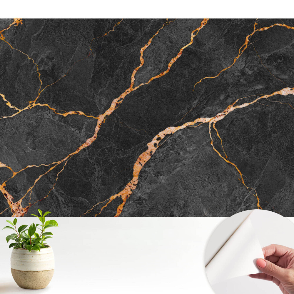 Fundal negru de marmură cu vene