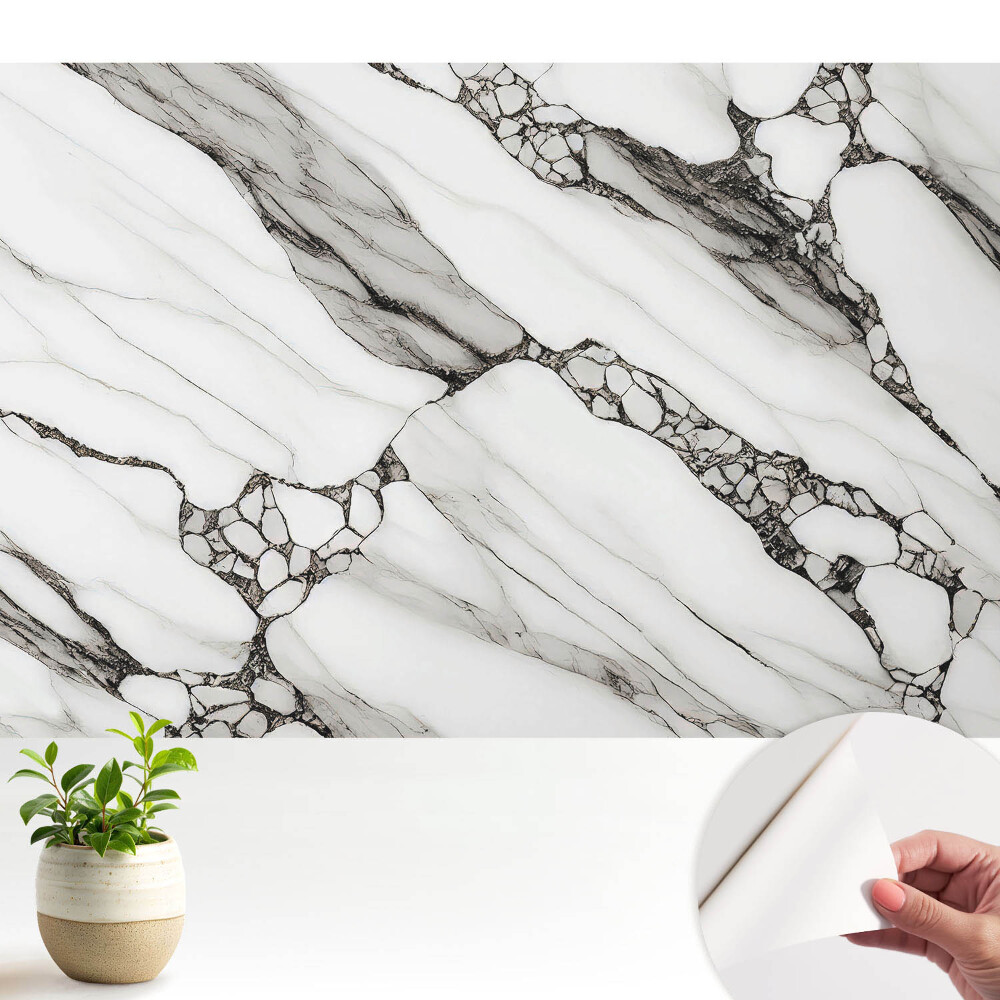 Vene negre pe un fundal de piatră albă