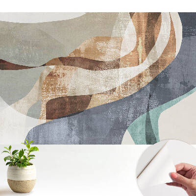 Forme abstracte colorate cu linii ondulate