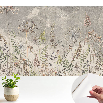 Flori rustice pe fundal gri