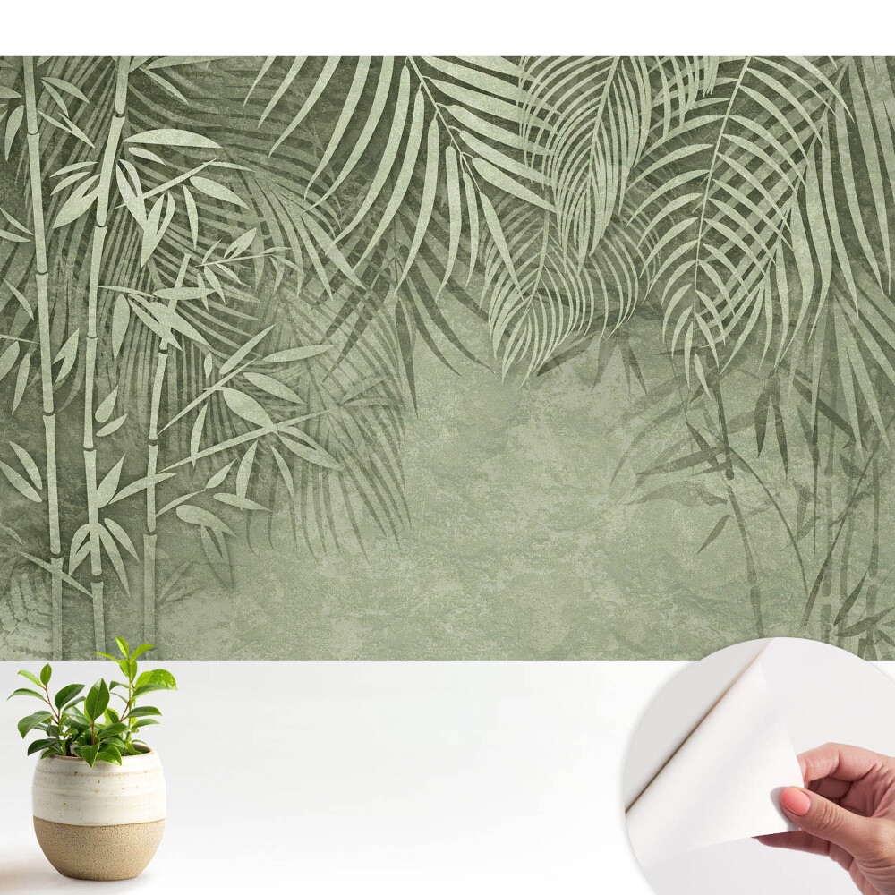 Motive de bambus în tonuri de verde