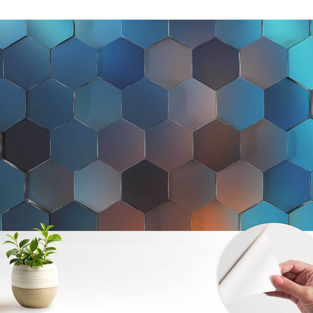 Hexagone geometrice albastre