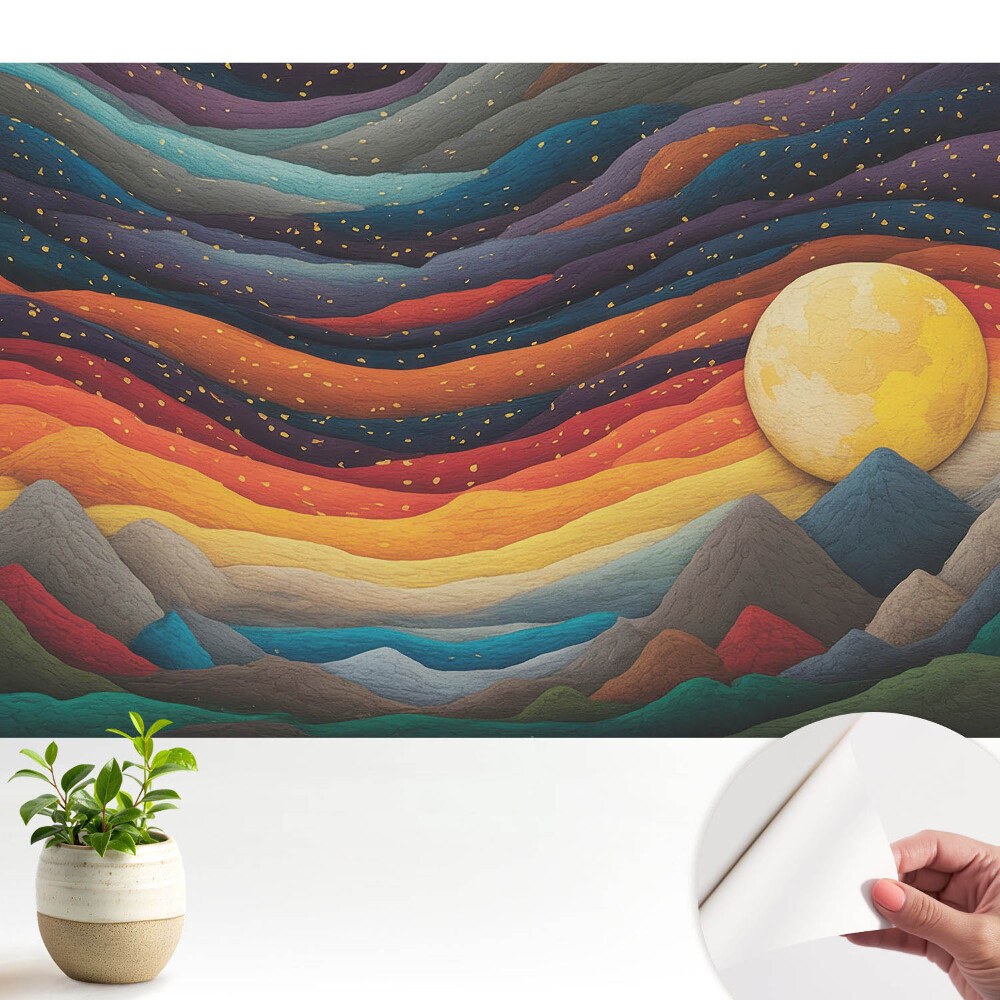 Peisaj montan abstract, noapte cosmică