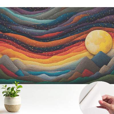 Peisaj montan abstract în nuanțe de noapte cosmică