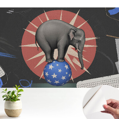 Elefant în stil retro pe o minge