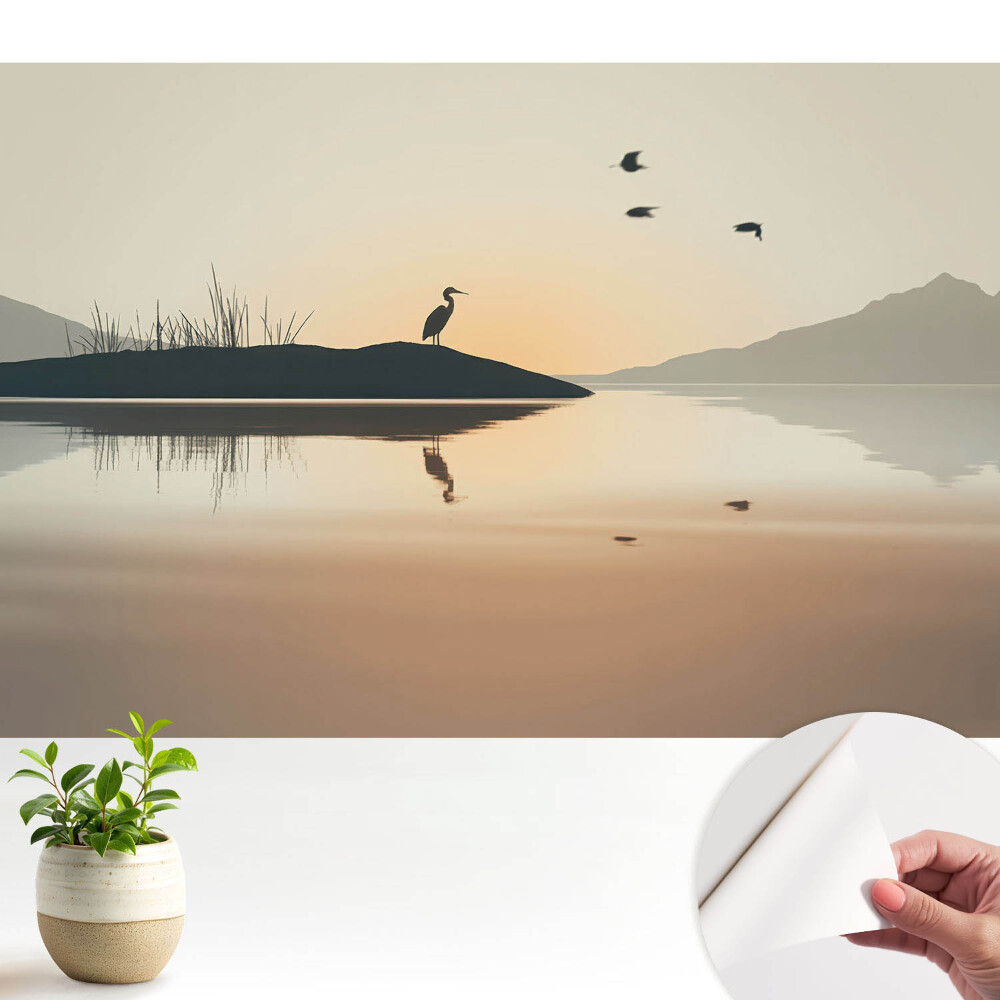 O dimineață liniștită lângă lac