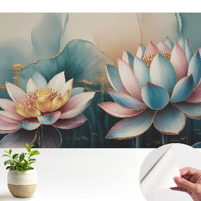 Flori de lotus delicate într-un stil abstract