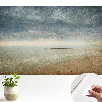 Coastă la apus în stil retro, cu atmosferă caldă