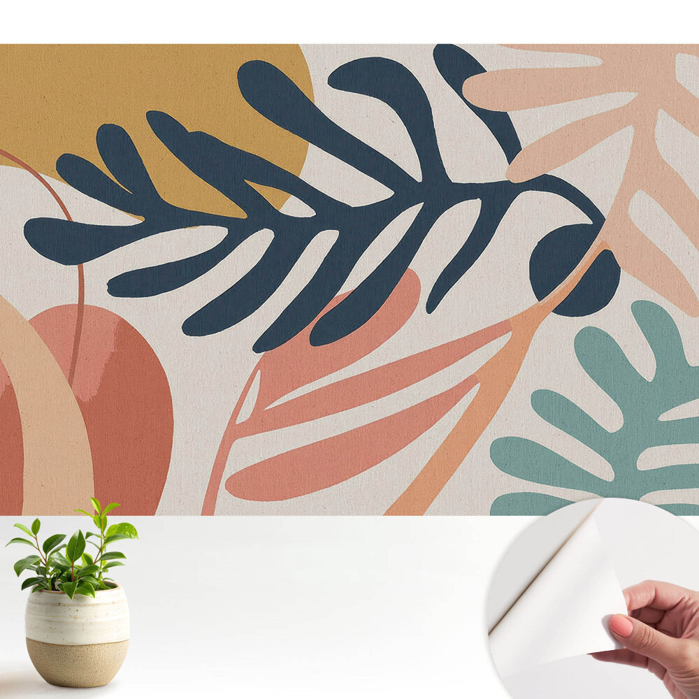 Forme abstracte cu frunze în culori vibrante