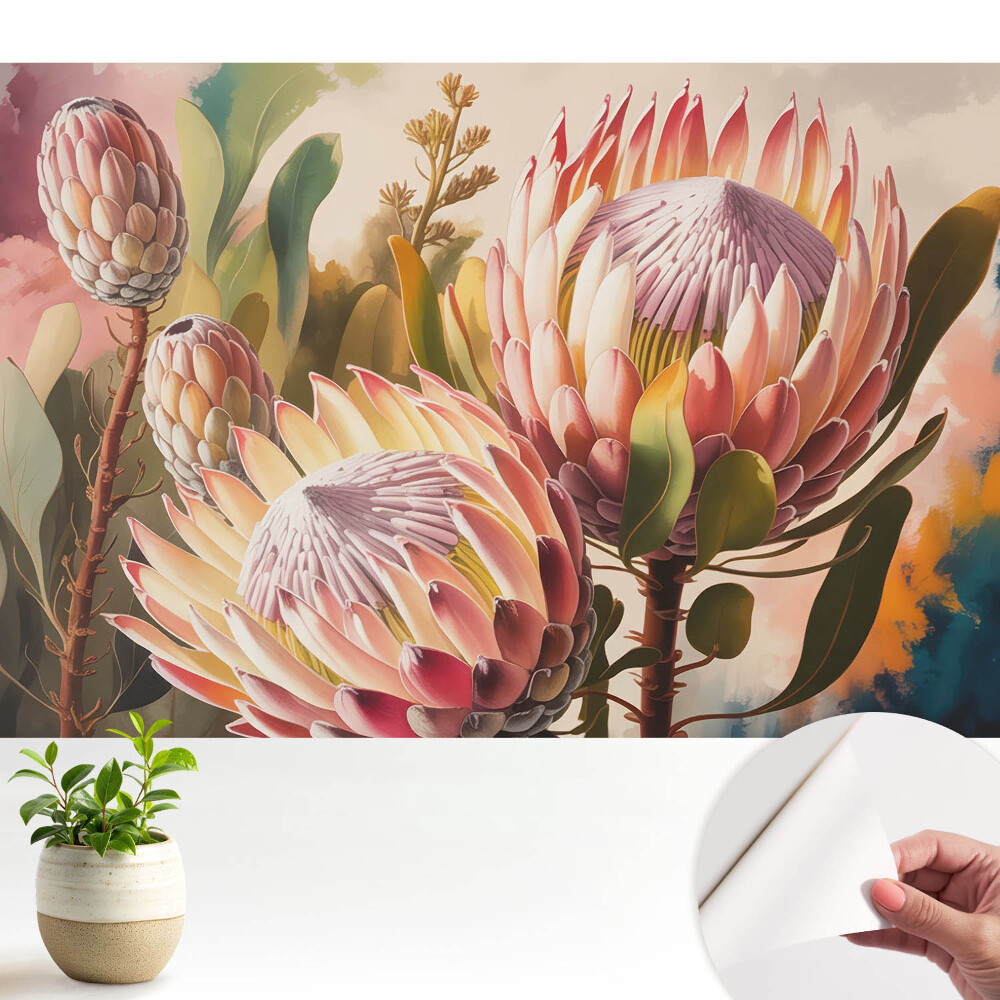 Flori de Protea în culori pastelate, eleganță
