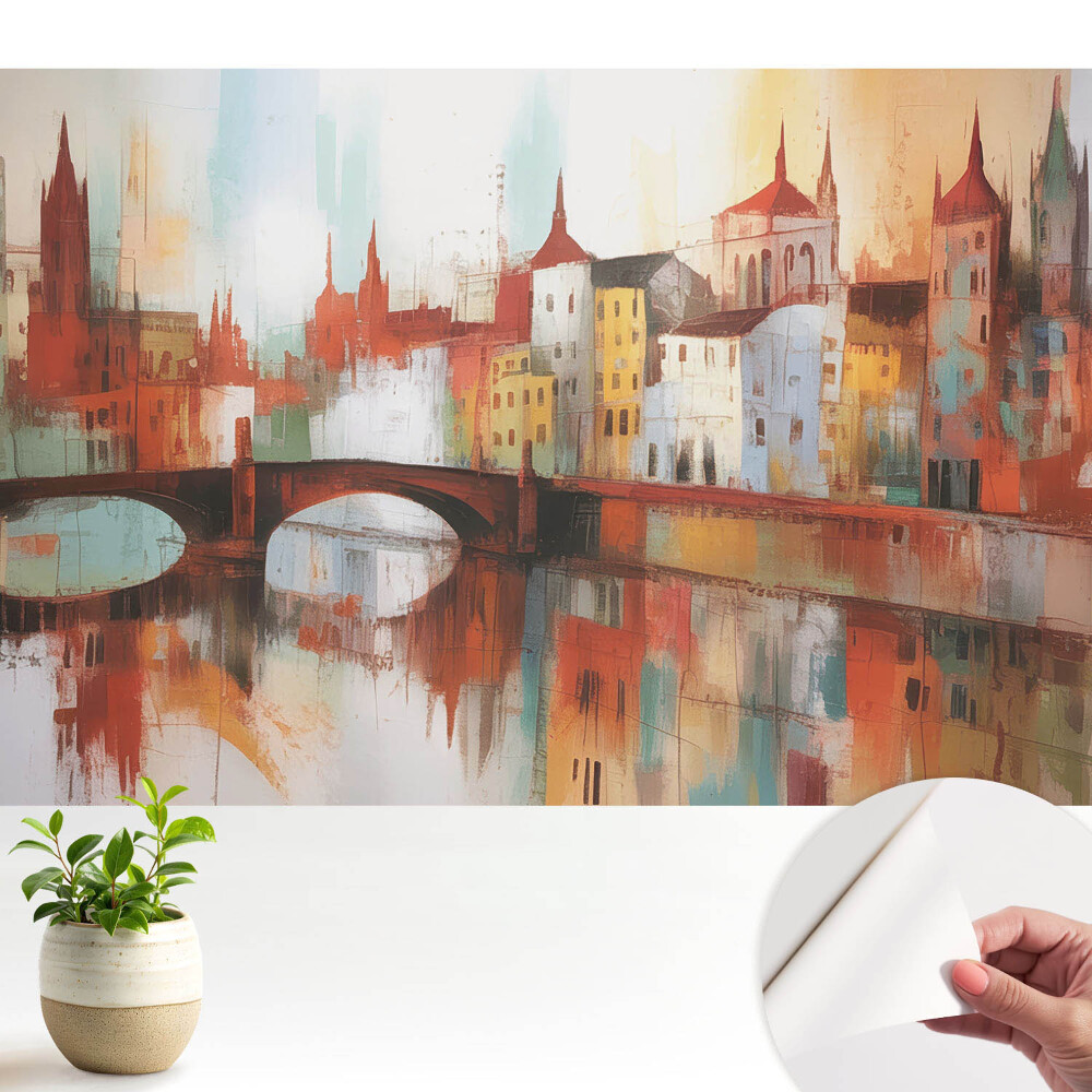 Panoramă colorată a orașului