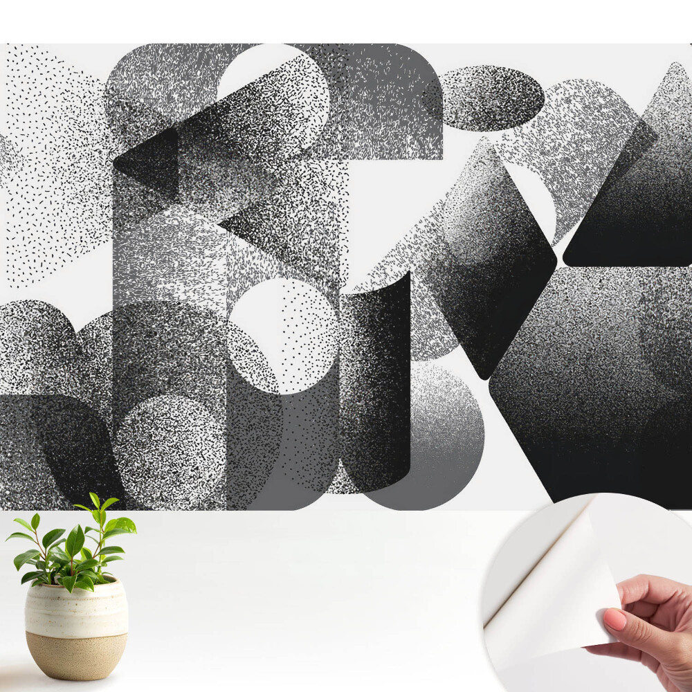 Forme geometrice abstracte în nuanțe de negru și gri