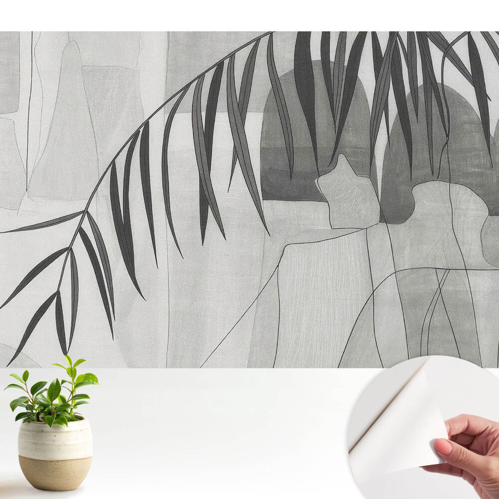 Modele geometrice gri din frunze de palmier