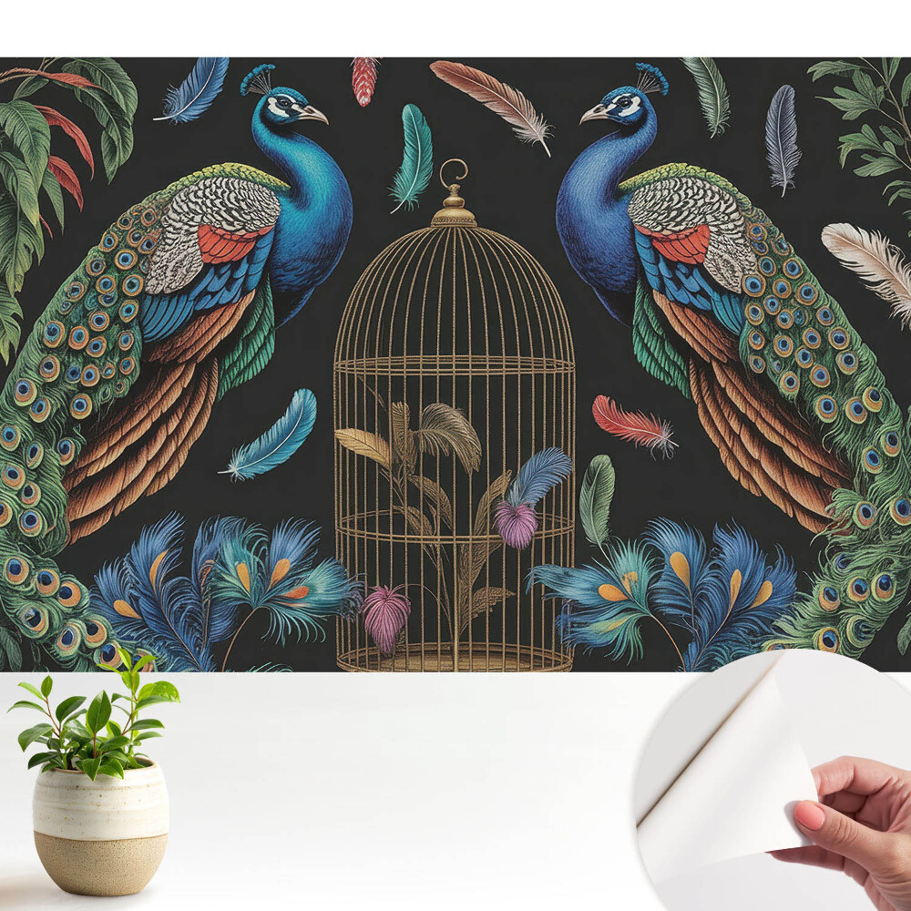 Păuni și o cușcă vintage