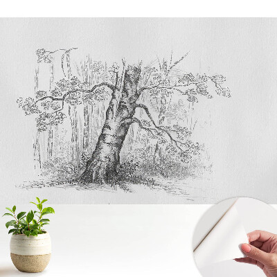 Desenul unui copac în pădure