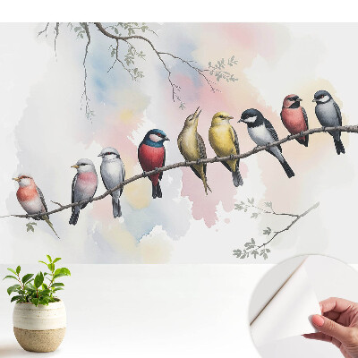 Păsări colorate pe o ramură