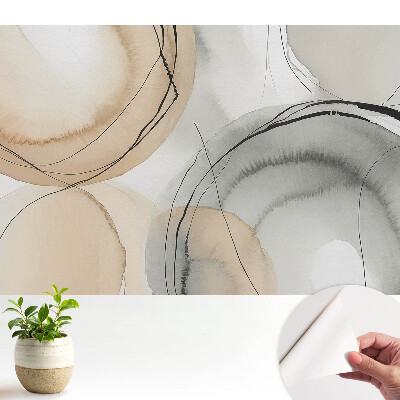 Cercuri abstracte în bej și gri