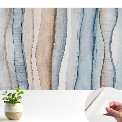 Valuri verticale de dungi albastre și bej